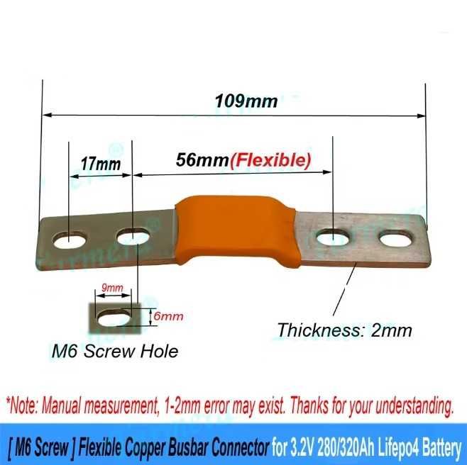 Перемычки Гибкие Шины Busbar для Клеммы для Ячеек EVE Lifepo4 314Ah 280Ah и других Медь Аллюминий