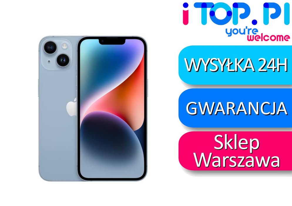 iPhone 14 128GB E-Sim Niebieski I Jak nowy I Gwarancja 12 I Sklep iTop