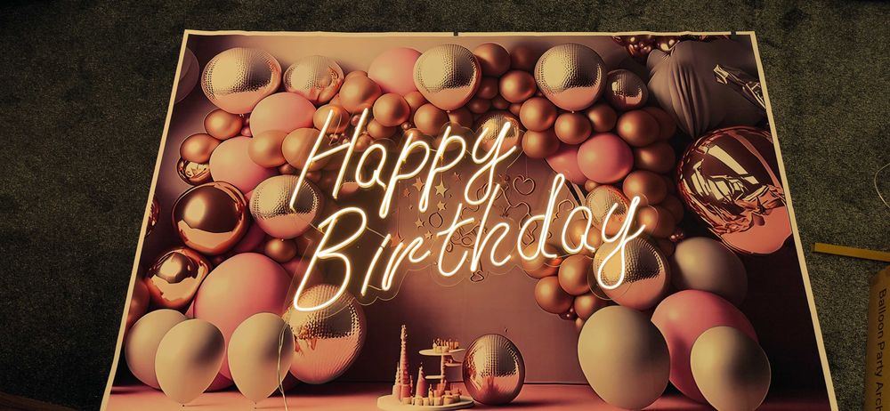 neon, ledon Happy Birthday
