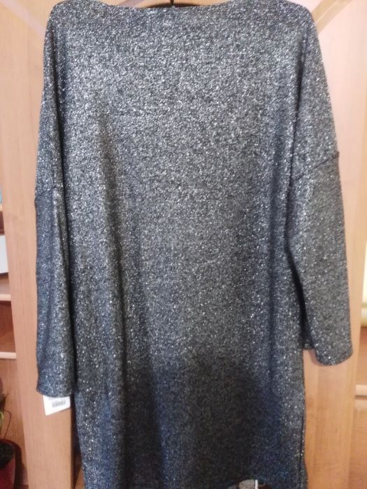 Nowa srebrna błyszcząca tunika rozmiar 46/48