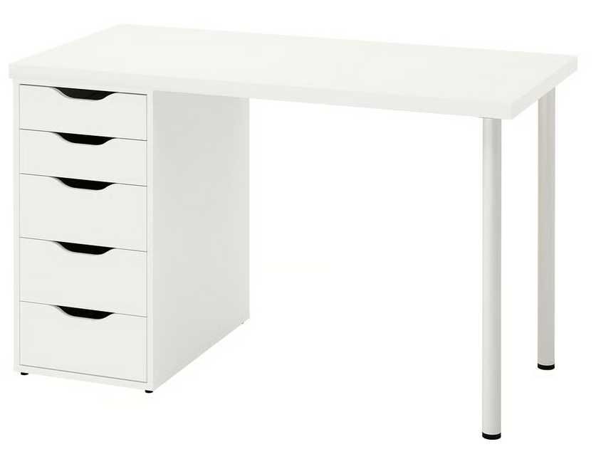 Secretária IKEA: LAGKAPTEN + Gavetas ALEX + 2 Pernas ADIL