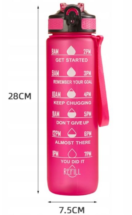 Butelka z silikonową słomką