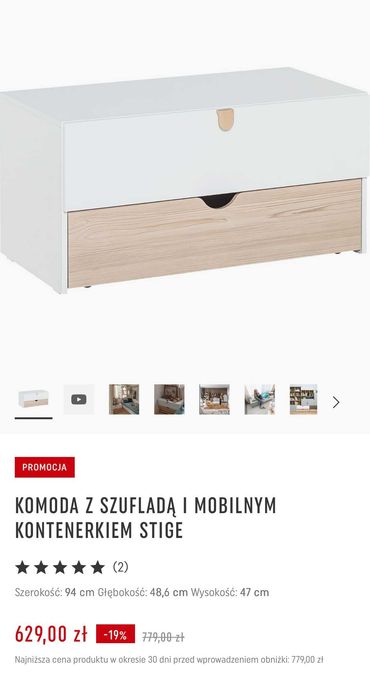 Komoda Vox Stige. Zestaw. cena za 2 szt.