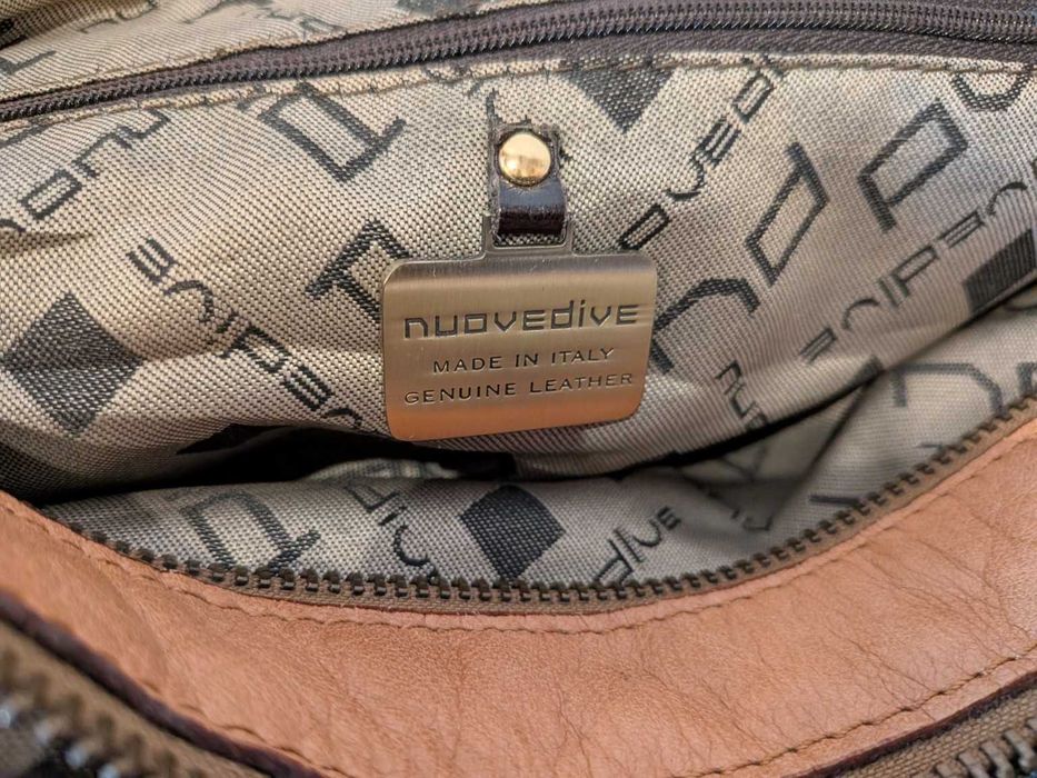 Skórzana torebka NUOVEDIVE Made in Italy – naturalna skóra – camel
