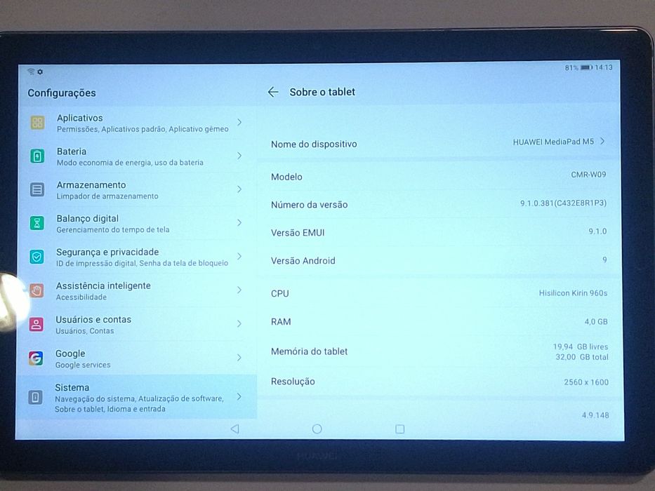 Tab HUAWEI Media Pad M5