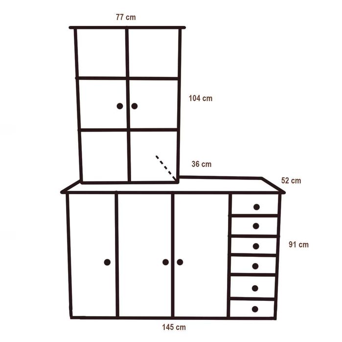 Móvel de Sala - Aparador + Cristaleira