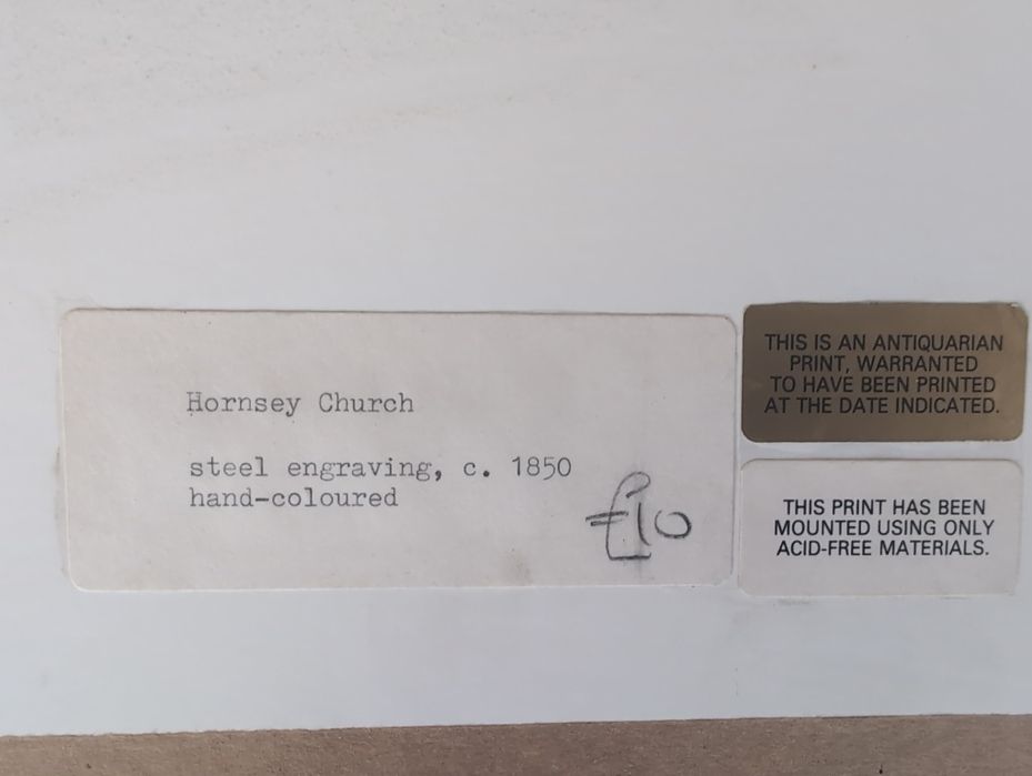 Gravura 1850 da igreja Anglicana Hornsey