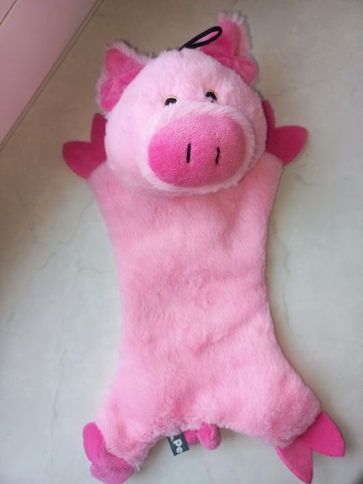 М'яка іграшка- пищалка для собак Petface Buddies Crinkle Flat Pig.