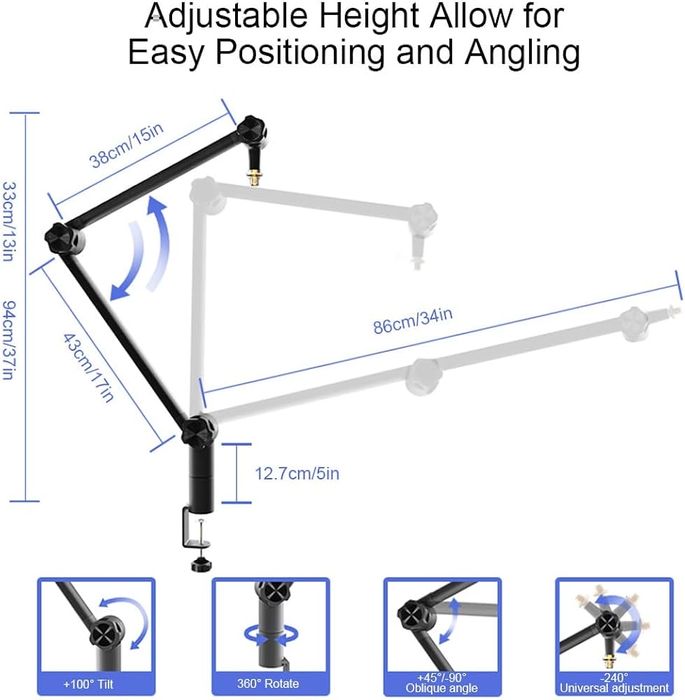 Statyw Mikrofonowy  AS-01 Stojak Na Mikrofon Biurkowy