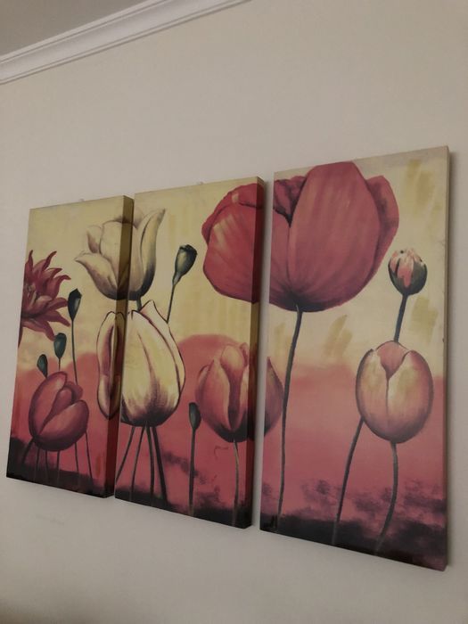 Quadro em 3 Telas Pintadas