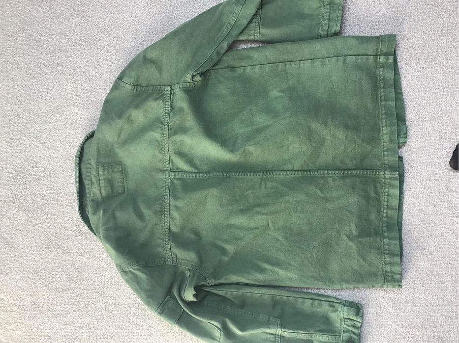 Kurtka jeansowa khaki militarny Bershka oversize