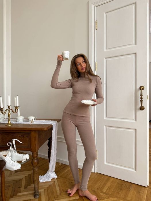 Жіночий термо костюм з еластичного флісу