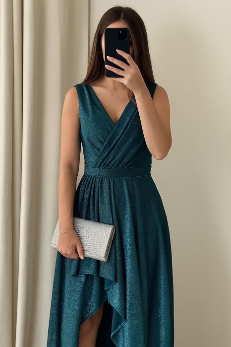 Sukienka brokatowa asymetryczna