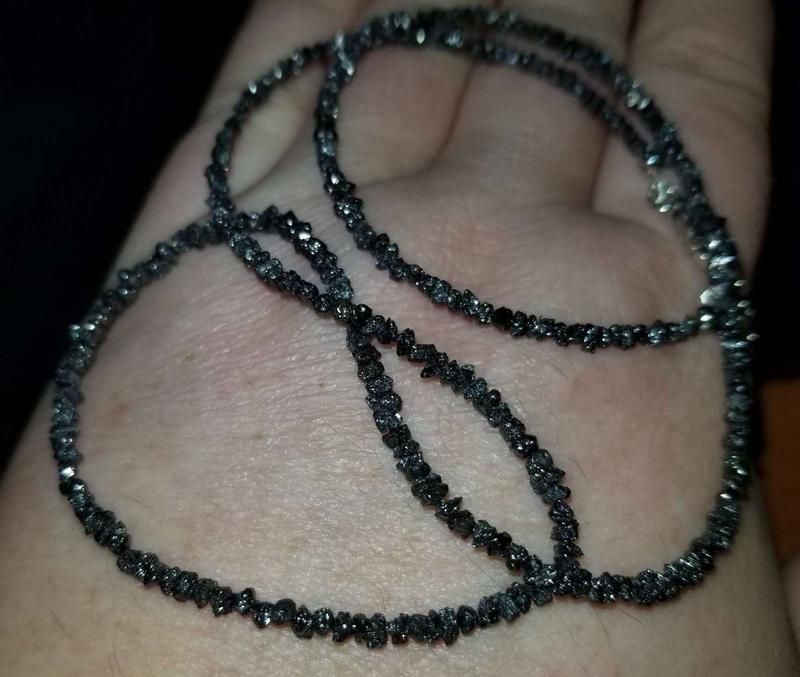 Колье , леска черный бриллиант Длина 48 см