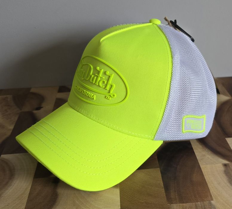 Oryginalna czapka truckerka Von Dutch Oval Patch zielono/biała