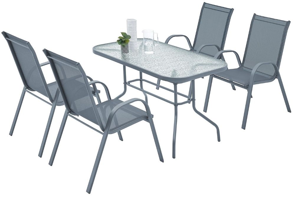 Meble ogrodowe zestaw stół 4+1 na taras balkon 70 cm x 120 cm x 73 cm