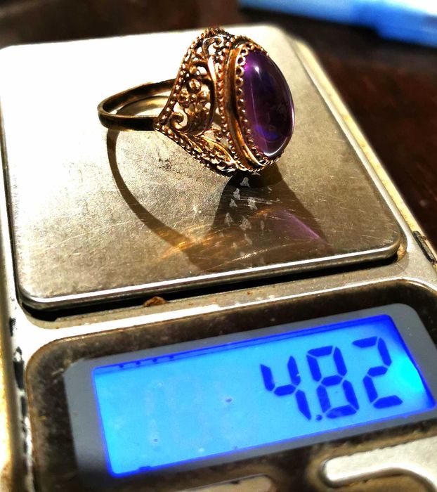 Перстень серебро СССР, Аметист