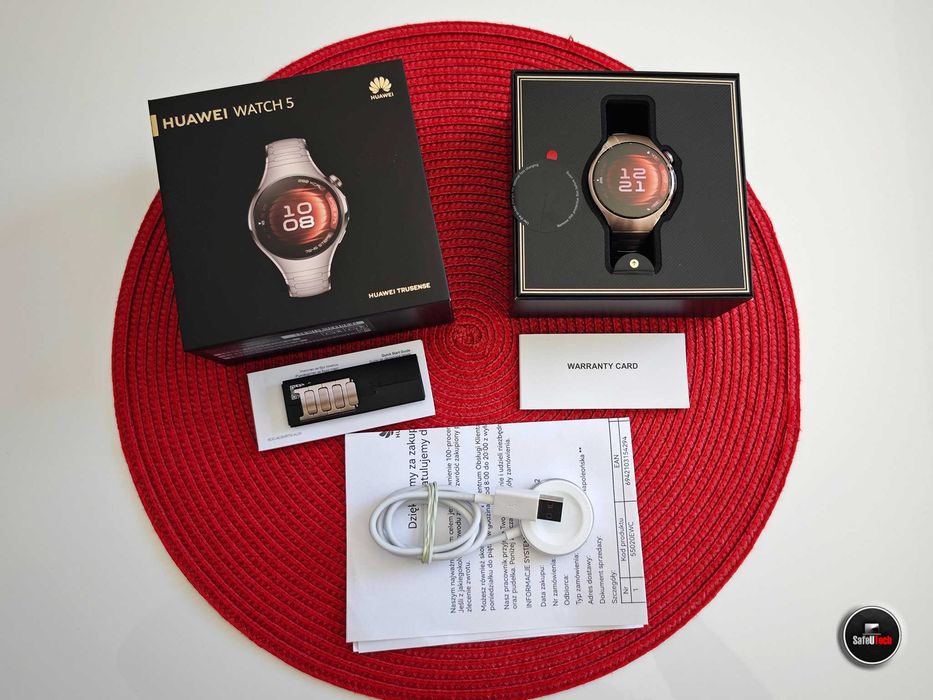 SUPER CENA Huawei Watch 5 42mm ELITE - eSIM LTE - złoty - Szafir - BRANSOLETA - GW KPL.