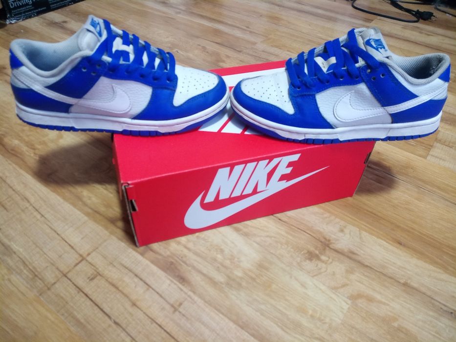 Buty Nike dunk low white racer blue