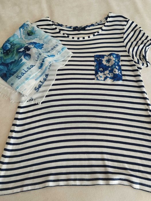 T-shirt+ Lenço igual (Salsa). Tamanho M