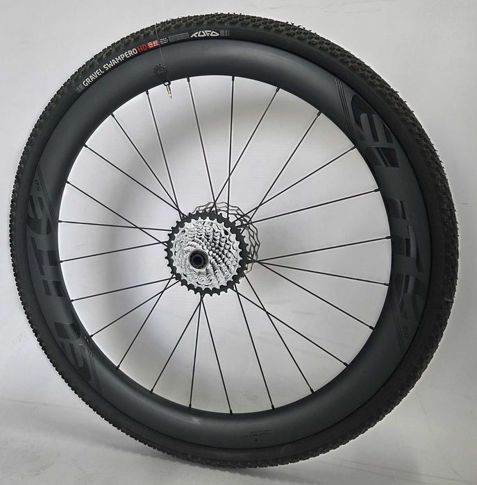 Koła karbonowe Elitewheels ENT DISC 2.0 + Opony Tufo Swampero HD + Kaseta 12s