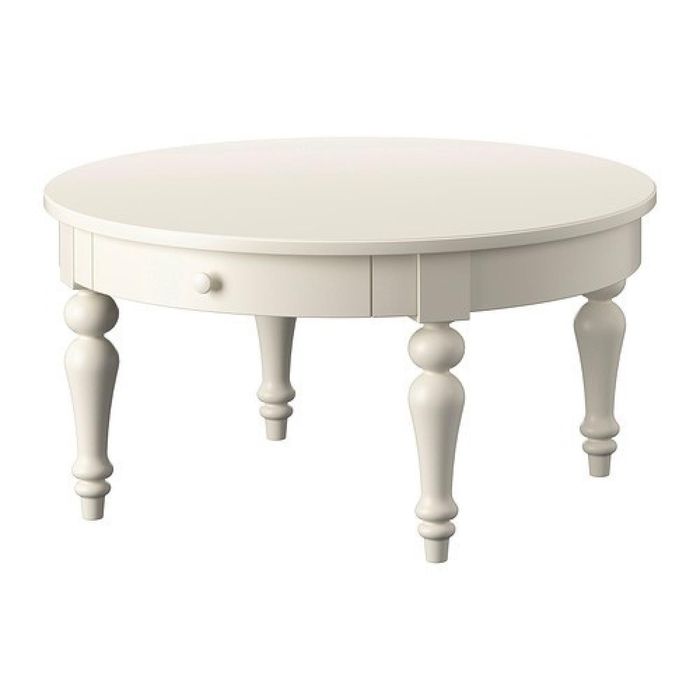 Stolik kawowy Ikea Isala okrągły z szufladą średnica: 90 cm