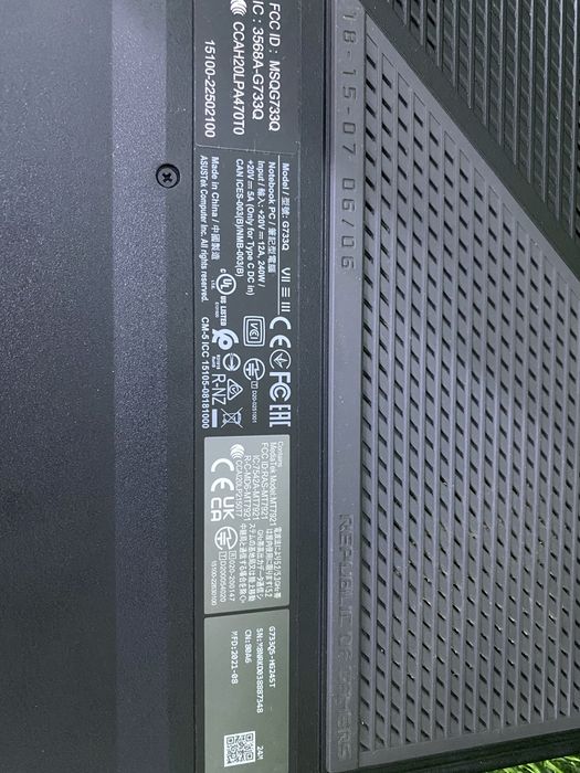 Ноутбук ігровий Asus rog strix 17.3 300hz ryzen 9 5900x 32/1tb rtx 3080 8gb