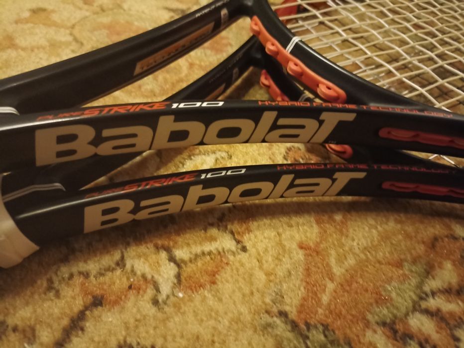 2 szt. Pro. Babolat Pure Strike r.4 3/8 + torba i piłki. +..