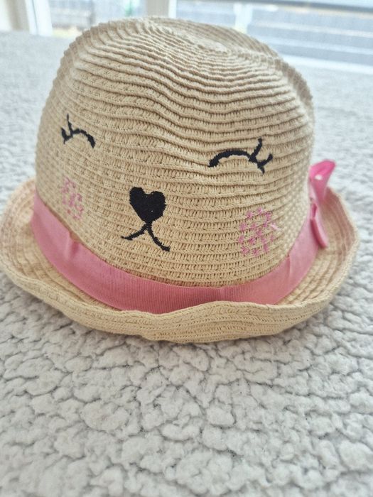 Słomkowy kapelusz KOTEK z uszkami | Rozmiar 49 cm