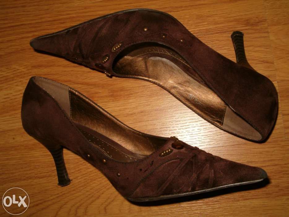 Sapatos castanhos "stilettos" nobuck - 36