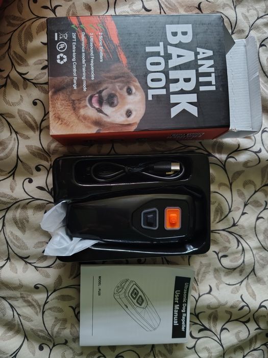 Відлякувач собак PU70, ультразвуковий 3-в-1, ліхтар, індикатор, Black