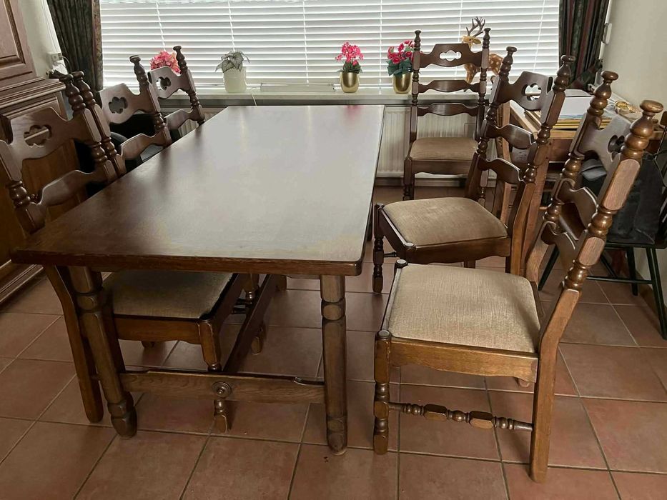 Stół drewniany dębowy nierozkładany klasyczny rustykalny FV DOWÓZ