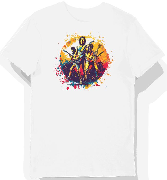 Koszulka męska biała z nadrukiem legendy rocka Queen S