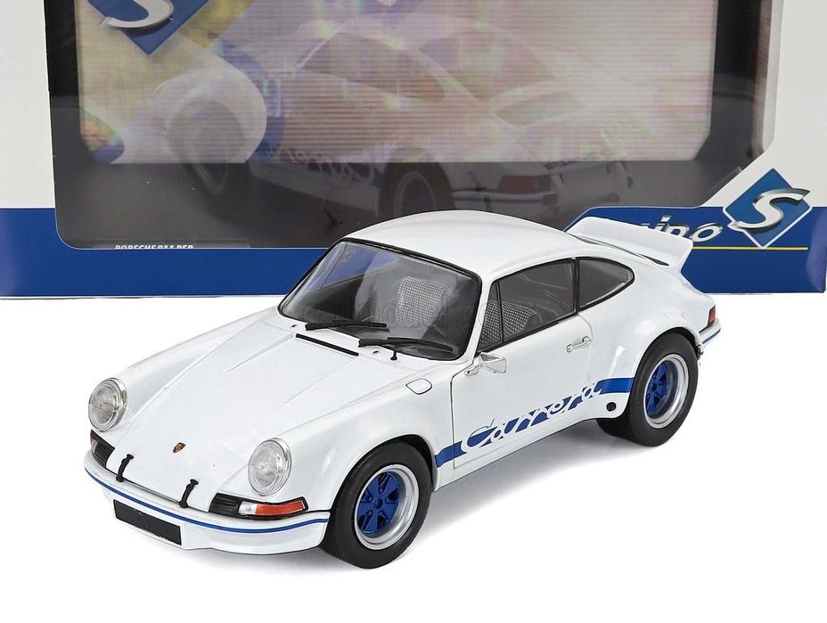 PORSCHE 911 CARRERA RS 2.7 COUPE 1973 (branco/azul) - 1/18