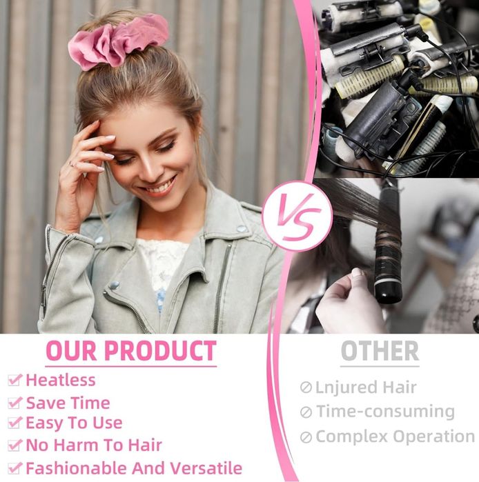 Luckybear Satynowy wałek SILK BOW scrunchie do robienia loków