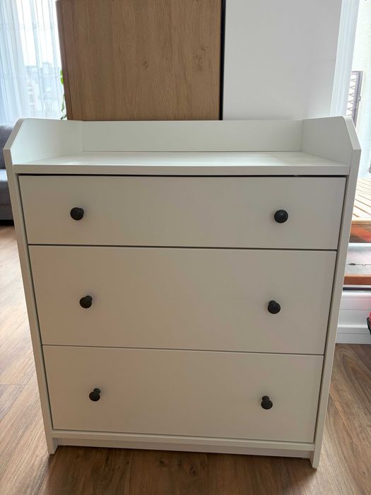 Komoda Hauga, 3 szuflady, biała