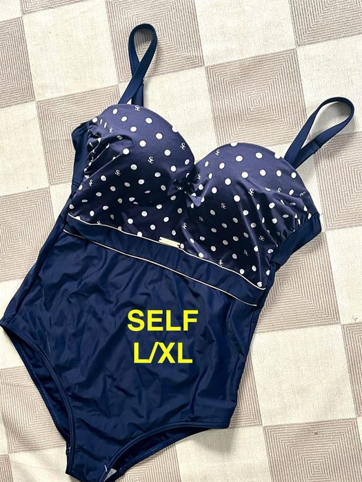 Kostium kąpielowy Self L/XL push up jednoczęściowy granatowy luksusowy