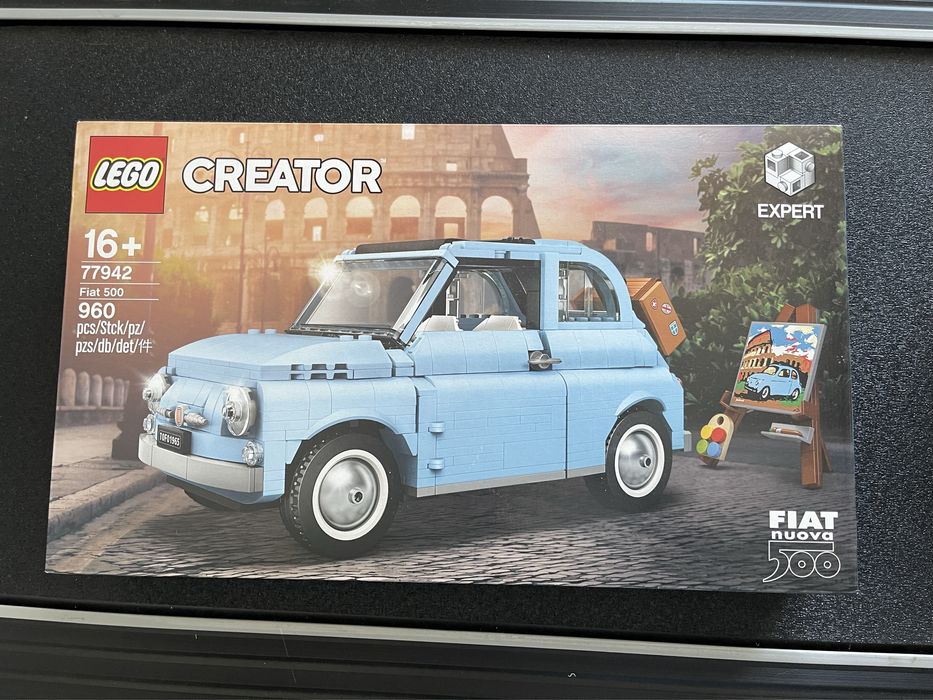 Lego Fiat500 azul selado em caixa