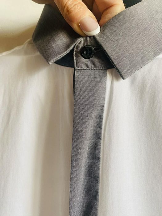 Hugo Boss koszula slim fit biała kontrastowy kołnierzyk  rozmiar  39