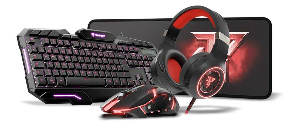 Combo Gaming Tempest Oblivion 4 em 1 (Teclado, Rato, Headset, Tapete XL)