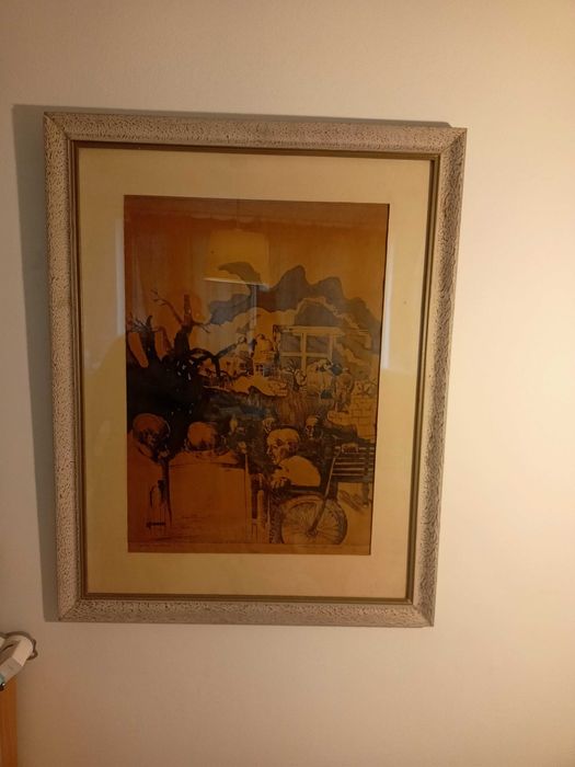 Grafika Stefan Sławiński "Ogrody Szpitalne 1978.