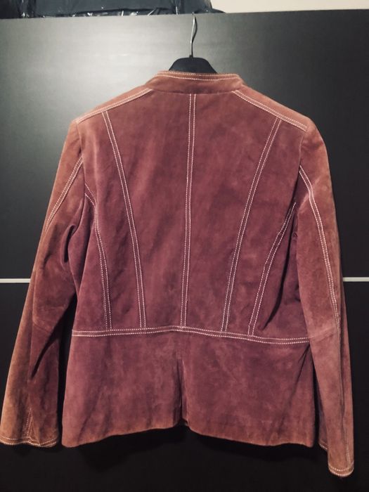 Blusao camurça rosa Pierre Cardin