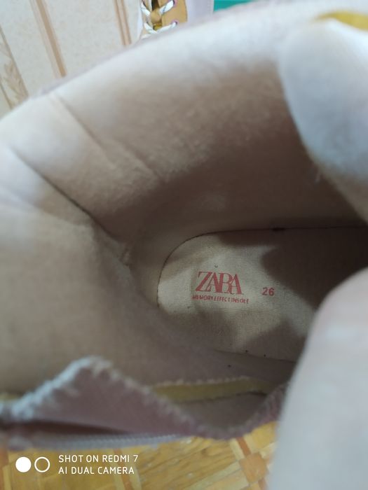 Ботинки демисезон сапожки для девочки детские Zara стелька 16 см