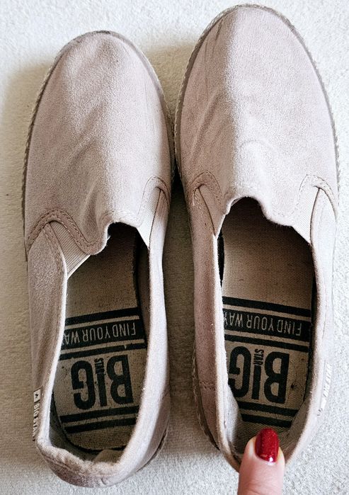 Beżowe, wsuwane, damskie espadryle, Big Star, rozm 39