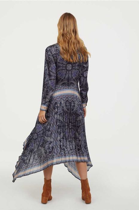 Vestido comprido assimétrico padrão paisley H&M T: 38 Novo c/etiqueta