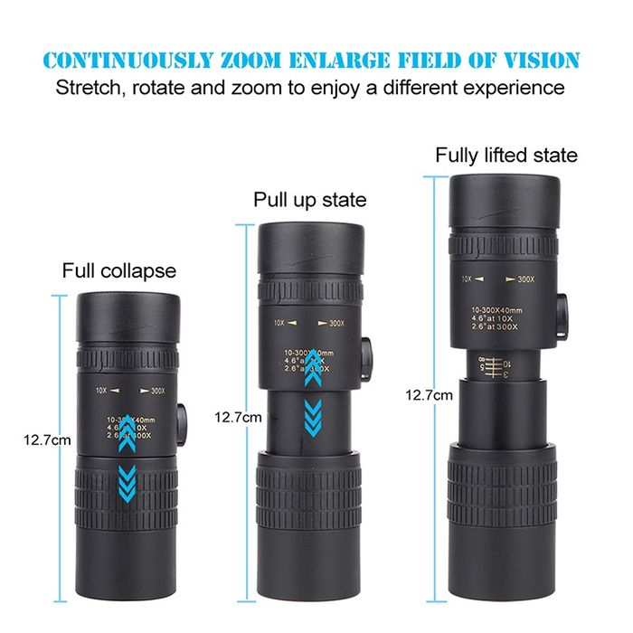 Telescópio Monocular de Longo Alcance 10-300X40mm (CHRONUS)