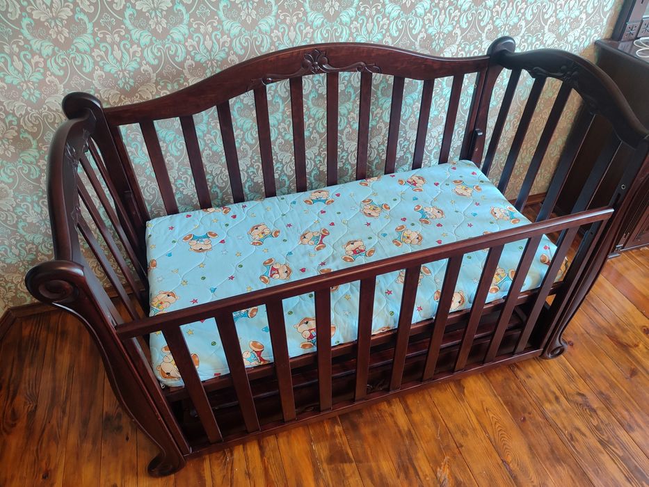 Дитяче ліжко (кроватка, люлька)  "Трія" натуральне дерево