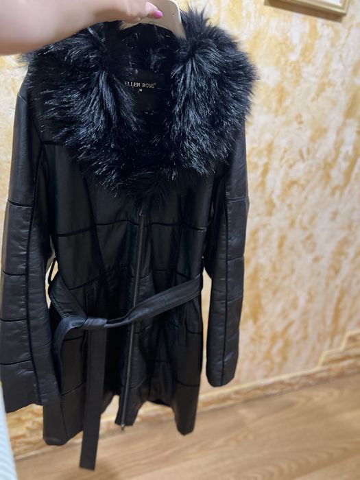 Зимове  пальто шкіряне