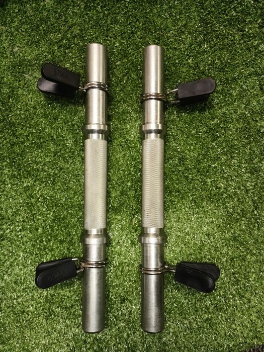 2 gryfy stalowe hantle z zaciskami sprezynowymi