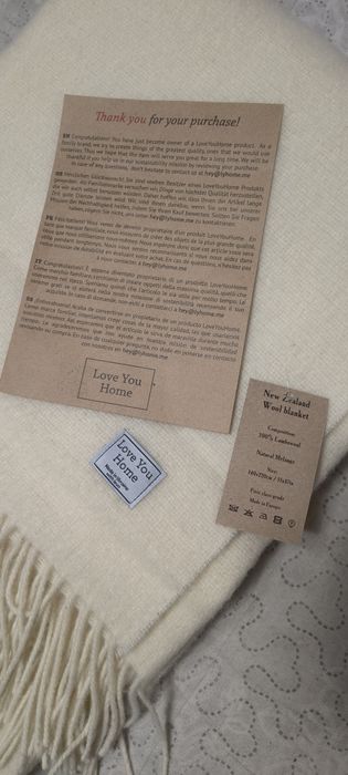 Плед вовняний з новозеландської вовни 140х220